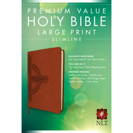 Premium Value Slimline Bible Large Print NLT, Cross (LeatherLike, (Best Lines In The Bible)