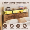thumbnail image 6 of Lifezone Full Bed Frame with Headboard and Storage,2-Tier Storage Headboard & Foot-Board Drawers, Rustic Brown, 6 of 8