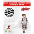 thumbnail image 3 of Marvel Avengers Spider-Man Iron Man Thor Pullover Rash Guard and Swim Trunks Outfit Set Toddler to Big Kid, 3 of 5