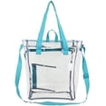 thumbnail image 4 of Eastsport Clear Tote Bag Stadium Approved with Crossbody Strap, Mint Blue, 4 of 5