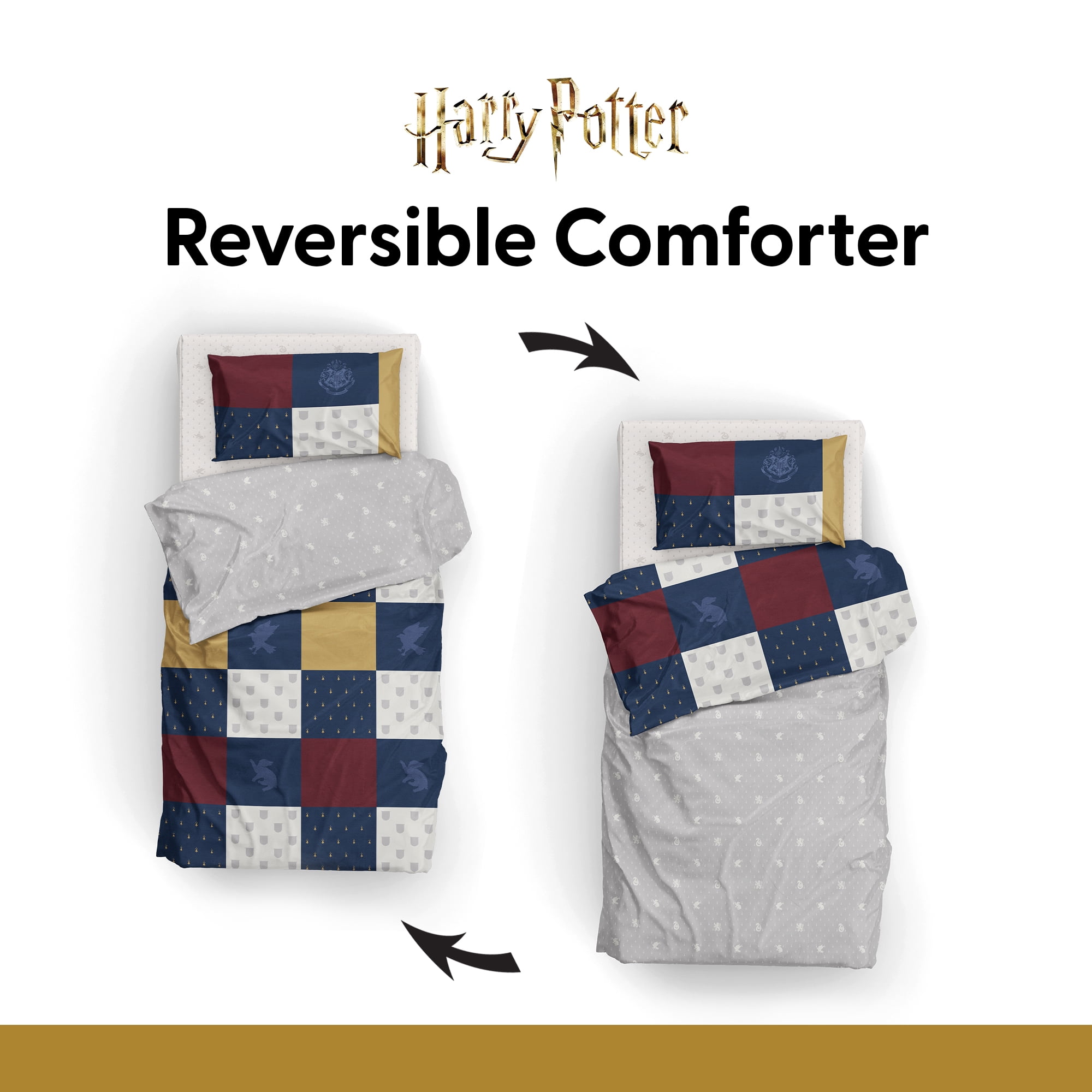 Harry Potter House Patchwork Twin Bed in a Bag Set for Kids