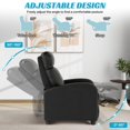 thumbnail image 3 of NiamVelo Recliner Chair for Adults, PU Leather Recliner Sofa with Lumbar Support, Adjustable Modern Reclining Chair with Padded Seat Backrest for Home, Living Room, Theater （Black）, 3 of 8