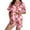 Pink, variant on Wang6 Women's Pajamas Sets with Shorts 2 Pieces Plus Size Pjs Sets Soft Short Sleeve V Neck Button Shirts Shorts Loose Fit Crayfish Printed Sleepwear Loungewear Sets Yellow2 XL