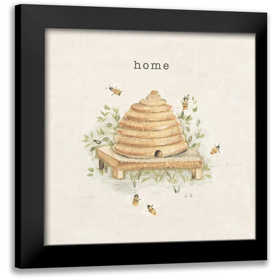 Blum, Cheri 12x12 Black Modern Framed Museum Art Print Titled - Garden Bees