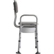 NOVA Padded Tub Transfer Bench for Bath or Shower with Commode Opening, Seat & Backrest Removable & Reversible, with Commode Bucket & Lid