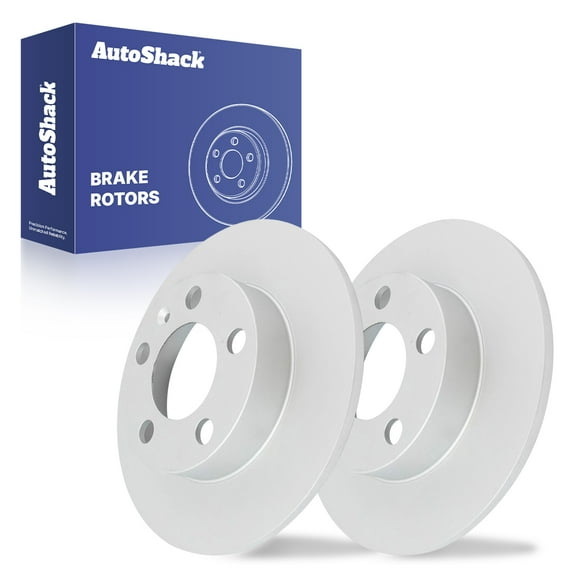 AutoShack Rear Solid Coated Brake Rotors 2-PC Set Replacement for 1999-2010 Volkswagen Jetta 1998-2011 Volkswagen Beetle 2001-2009 Seat Cordoba 1998-2004 Audi A3 ArmorStop 9.12" (231.7 mm)