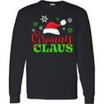 thumbnail image 3 of Inktastic Granny Claus with Christmas Santa Hat and Snowflakes Long Sleeve T-Shirt, 3 of 5