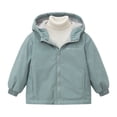 thumbnail image 5 of Girls Jacket Kids Lined Thickened Windbreaker Zipper Hoodie Girls Lightweight Jacket Fall Outfits Girls Clothes Size 6-7 Years, 5 of 6