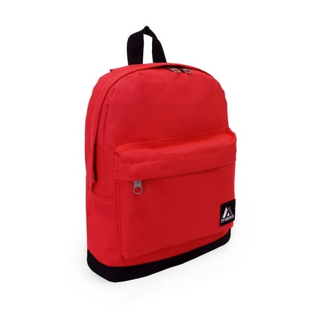 Everest 13" Junior Backpack, Red/Black All Ages, Unisex 10452-RD/BK, Carrier and Shoulder Book Bag for School, Work, Sports, and Travel