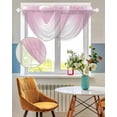 thumbnail image 3 of Waterfall Valances for Windows, Pink White Ombre Kitchen Sheer Valance Curtains, Modern Abstract Art Farmhouse Gradient Rod Pocket Elegant Swag Valances for Living Room Bedroom, 47.2"x38.5", 3 Panel, 3 of 8