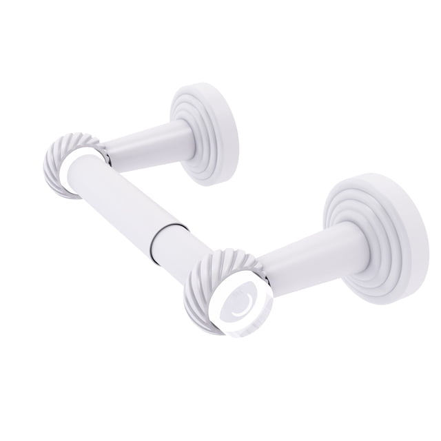 Pacific Beach Collection Two Post Toilet Tissue Holder with Twisted Accents - Matte White