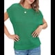 thumbnail image 3 of Top de Crochet con Cuello Redondo y Corta para Mujer, Verde, Talla XL, 3 of 8