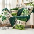 thumbnail image 4 of Sm:)e Saint Patricks Day Pillow Covers Set of 4, 18x18Inch Lucky Charm Polka Dot Shamrock Outdoor Cushion Case for Sofa Couch, 4 of 6