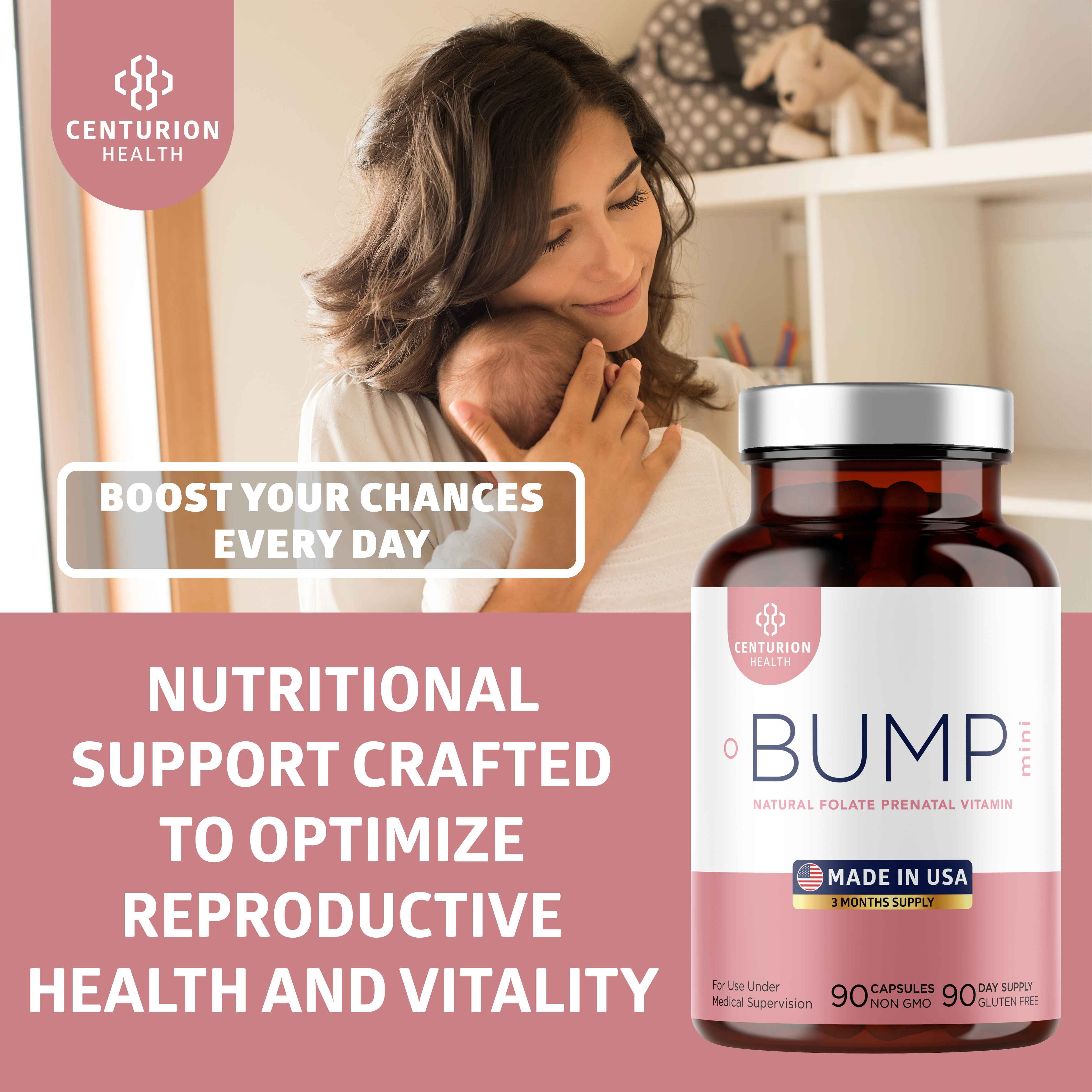 Bump Mini Complete Prenatal Vitamins for Women, 90 Caps
