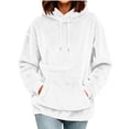 thumbnail image 2 of BRGZLK Pet Pouch Hoodies for Women Oversized Trendy Casual Solid Color Long Sleeve Loose Cozy Fleece Sweatshirts Puppy Carrier Holder Sweatshirt White L, 2 of 8