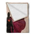thumbnail image 2 of Superhero Soft Flannel Fleece Blanket, Super Woman and Man Heroes in City Solving Crime Hot Couple in Costume, Cozy Plush for Indoor and Outdoor Use, 50" x 60", Beige Brown Magenta, by Ambesonne, 2 of 5