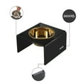 thumbnail image 4 of THE LICKER STORE Keaton 5" Small/Medium Modern Acrylic Rectangular Elevated Pet Feeder with 20oz 1-Stainless Steel Bowl, Black/Gold, DBL2002B, 4 of 7