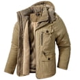 thumbnail image 5 of Men's Winter Coat Thick Sherpa Fleece Lining Cotton Military Jackets Heavyweight Work Coats with Cargo Pockets Outwear, 5 of 6