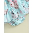 thumbnail image 7 of Bagilaanoe Newborn Easter Outfits Baby Girl Rompers Dress Floral Print Short Sleeve Bodysuits + Headband 3M 6M 12M 18M 24M Infant Patchwork A-line Dresses, 7 of 7