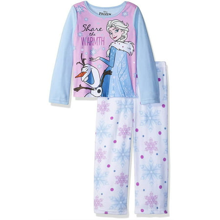 Disney Girls' Frozen Elsa 2-Piece Fleece Pajama Set, Winter Warmth, Size: 6