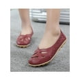 thumbnail image 4 of Ymiytan Ladies Loafers Flat Flats Round Toe Boat Shoes Driving Comfort Breathable Slip On Moccasins Wine Red 5, 4 of 8