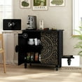 thumbnail image 6 of HLR 32" W Mid Century Modern Accent Cabinet with 2 Doors, Sideboard Buffet with Storage, Black., 6 of 7
