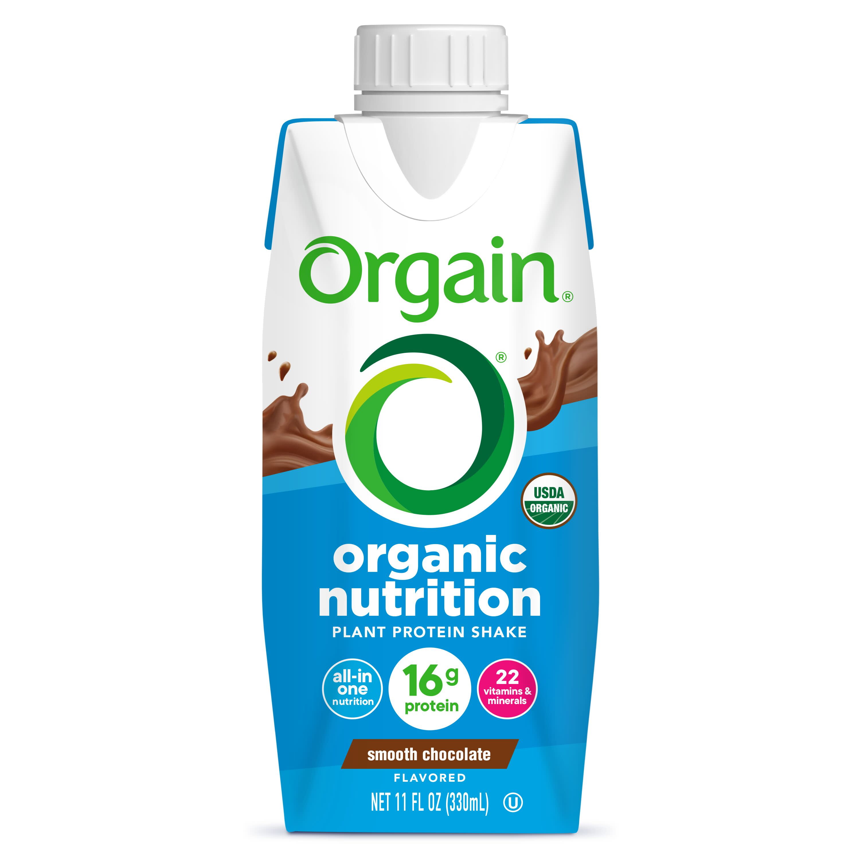 Orgain Organic Nutrition Vegan Protein Shake, Plant Based, Smooth