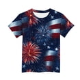 thumbnail image 4 of AHTJRT Boys 4th of July Shirts Fashion Star Patterns Printed Patriotic USA Tee Shirts Crewneck Short Sleeve Blouse Tops Multicolor#06 3-4 Years, 4 of 5