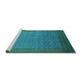 thumbnail image 2 of Ahgly Company Machine Washable Indoor Square Oriental Turquoise Blue Industrial Area Rugs, 5' Square, 2 of 4