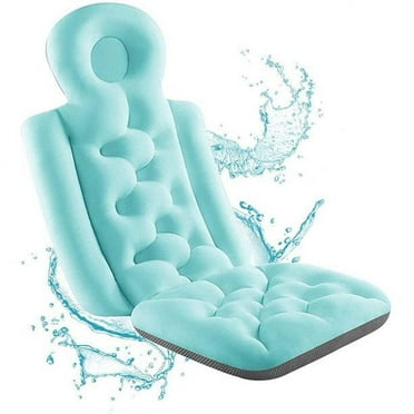 Comfortable 3D Spa Bath Pillow Bathtub Matress Full Body, Filling Ergonomic Spa Bath Pillow for Luxury Bubble Bath Comfortable Soft Thick Waterproof Head Neck Shoulder Back Support,Green