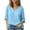 Light Blue, variant on Minimalist Womens Tops Fashion V-Neck Solid Color Waffle Long Sleeve Leisure Elegant Dressy Casual Top