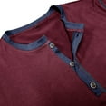 thumbnail image 6 of VSSSJ Mens Henley Shirts Relaxed Fit Short Sleeve Button Up Solid Color Classic Pullover Tees Casual Summer Round Neck Comfy Lightweight Breathable T-Shirts Wine M, 6 of 8