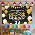 thumbnail image 4 of Black Background Glittery Banner with Golden Balloons and Stars Happy 18th Birthday Theme Childhood Explored Party Decoration Backdrop Photography Props Birthday Party Supplies, 4 of 7