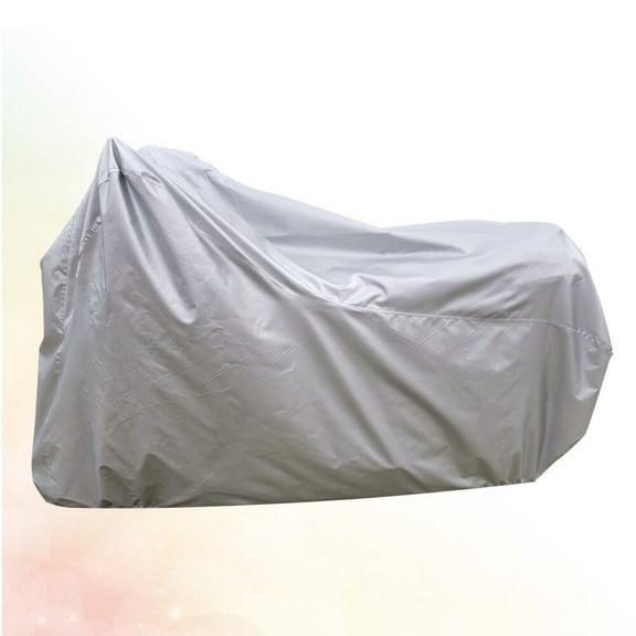 Raindrops Motorcycle Cover for Dirt Bike Waterproof and Dustproof 1Pcs M Size Silver Polyester Fabric
