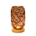 thumbnail image 1 of Lámpara De Mesa Linterna LED de madera para mesa, ratán, dormitorio, cabecera, decoración, luces nocturnas (marrón), 1 of 4