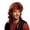 Orange, variant on Black Wolf Tail Mullet Wigs for Men - Short Front Long Back Hair for Cosplay and Parties