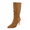 Camel, variant on Cushionaire Women's Porsha Slouchy Vegan Suede Mid-Calf Scrunch Boot with Pointed Toe, Memory Foam & 3-Inch Heel | Wide Widths Available