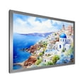 thumbnail image 2 of Designart "Serenity in Santorini Coastal Village I" Landscapes Framed Wall Art Decor - Country White Greece Hallway Framed Wall Art Decor, 2 of 6