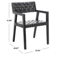 thumbnail image 3 of SAFAVIEH Cire Modern Style Leather Dining Chair, Black (22.1 in. W x 20.9 in. D x 31.9 in. H), 3 of 12