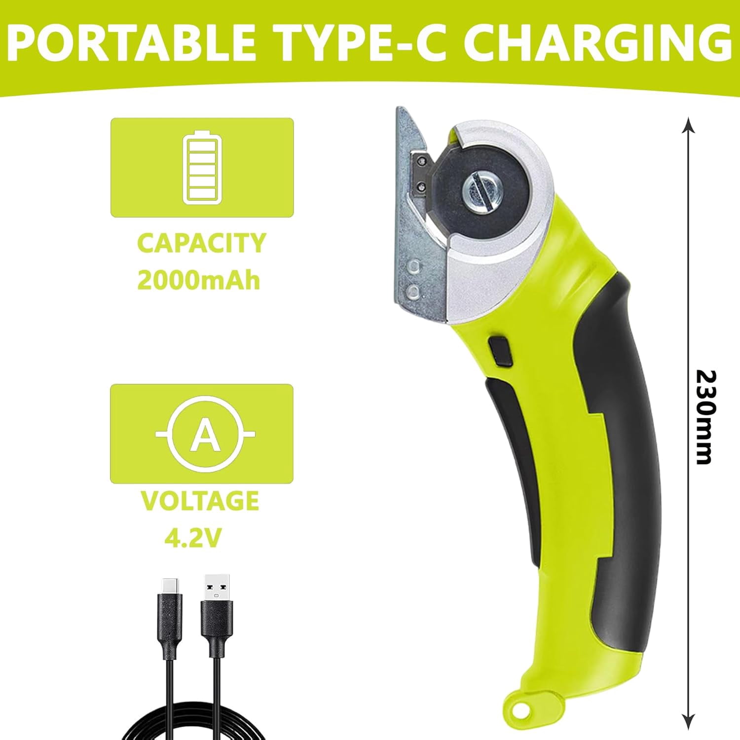 Cordless Electric Scissors Rechargeable: Mini Cardboard Cutter Electric, Cardboard & Carpet Cutter Tool, Rotary Cutter Craft Scissors for Cutting Clothes Cardboard Packages Leather Plastic