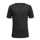 thumbnail image 4 of Camisas Elvqul para Hombre Negro Manga Corta Mayor Liso Polo Cuello V, 4 of 5
