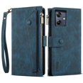 thumbnail image 1 of For Motorola Moto G54 5g Leather Case Zipper Pocket Rfid Blocking Phone Cover, 1 of 5