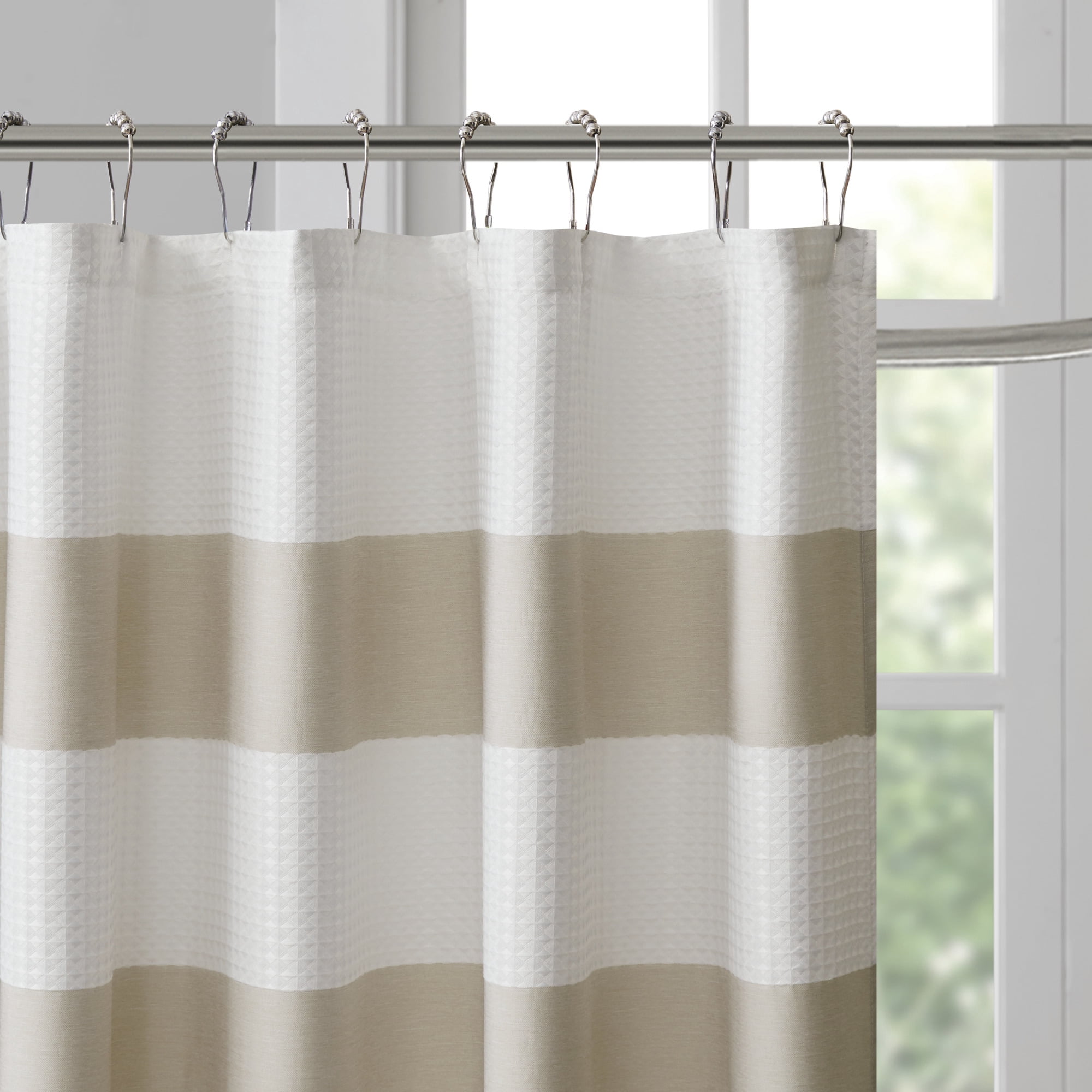 Home Essence Spa Waffle Shower Curtain with 3M Treatment, Taupe
