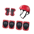 thumbnail image 2 of 7 PCS Kids Gues de protección contra para bicicletas Conjuntos de equipos de guardia, absorción de choque, codo manual, rodillas para deporte Rojo, 2 of 9