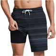thumbnail image 2 of Aobny with Liner Men's Shorts Board Striped Bottom Big & Tall Slim Casual Fashion Clothing,Gray,L, 2 of 6