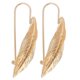 thumbnail image 1 of 1 par de pendientes de hoja de oro Decoraciones de oreja de hoja retro Accesorios de oreja de moda para mujer, 1 of 4