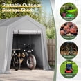 thumbnail image 2 of Aoxun 6x8 FT Carport Shed, Portable Storage Shed with Roll-Up Door & Window, Waterproof Storage Tent With Galvanized Steel Frame for Equipment, Bike, 2 of 8