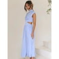 thumbnail image 5 of Women's Cutout Mock Neck Sleeveless Ruched Dress with Sheer Panels 95% polyester 5% spandex for a Flattering Fit, 5 of 20