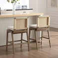 thumbnail image 3 of Guyou Woven Counter Height Bar Stools Set of 2, 29" Natural Wood Bar stools with Seagrass Back for Kitchen Island, Farmhouse & Coastal,  Begie, 3 of 11