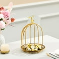 thumbnail image 3 of Birds Cage Snack Cake Stand Perfume Tray Dresser Organizer Cosmetics Storage Display Rack for Countertop Desktop Party Wedding Decoration , Coffee, 3 of 7
